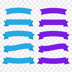 Wall Mural - Flat vector ribbons banners flat. Banner ribbon vector set