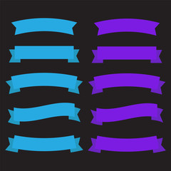 Wall Mural - Flat vector ribbons banners flat. Banner ribbon vector set