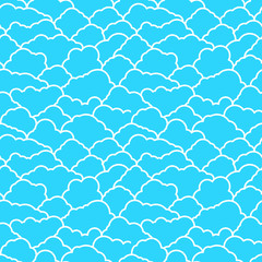 Poster - Vector clouds seamless pattern