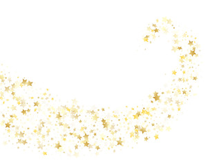 Wall Mural - flying gold star sparkle vector with white background.