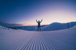 © Giorgio Pulcini - Man running on the snow at the top of a mountain