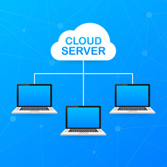 Canvas Print - Isometric cloud server illustration. Cloud network server vector illustration concept. Vector illustration.