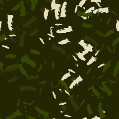 Forest camouflage of various shades of green and white colors