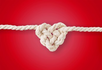 Sticker - White rope in heart shape knot