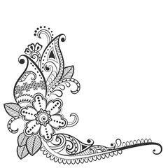 Wall Mural - Black and white floral ornament