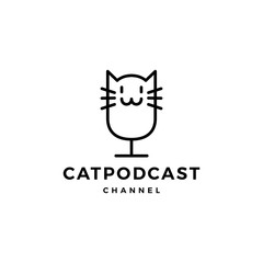 Poster - cat podcast logo icon for pet blog vlog video channel