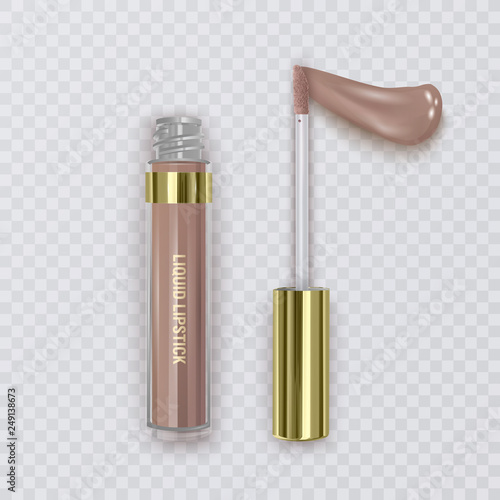 Download Lipstick Smear On Transparent Background Cosmetics Female Lipstick Cream Packaging And Liquid Smear For Makeup Realistic Mockup Vector Illustration Stock Vector Adobe Stock