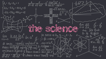 black chalkboard inscribed scientific