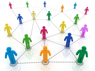 Wall Mural - people network connections 3d illustration