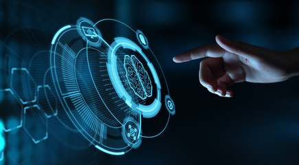 Wall Mural - artificial intelligence machine learning business internet technology concept