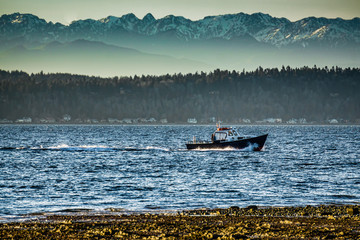 boat and mountains scene 2