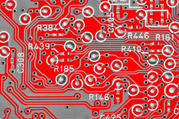 Printed circuit board close up for background Toned image