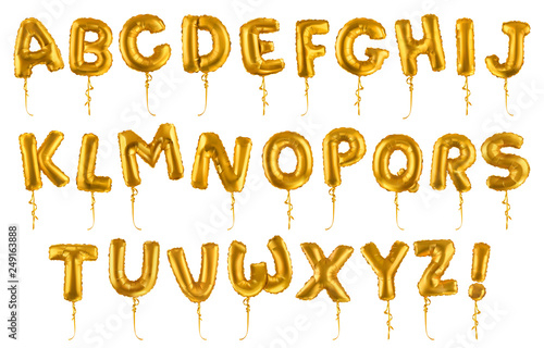 Fotomural Golden inflatable toy balloons font