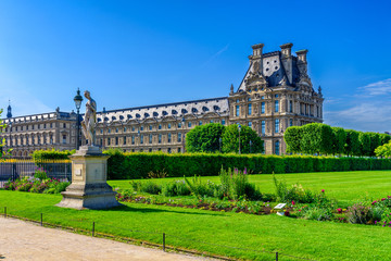 Wall Mural - Tuileries Garden is public garden between Louvre Museum and Place de la Concorde in Paris, France