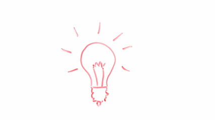 Light bulb drawn on glass, business ideas, creativity, innovative solution