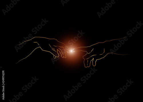 God And Adams Hands Creation Of Human Genesis Touch Of God
