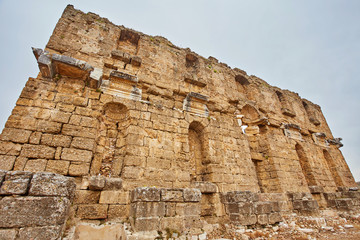 Wall Mural - View of the basilica ruins in ancient Greco-Roman city Aspendos near Antalya