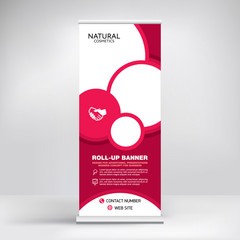 Canvas Print - Roll-up banner design, background for placing advertising information. Template for exhibitions, presentations, conferences, seminars, modern abstract style for the promotion of goods and services