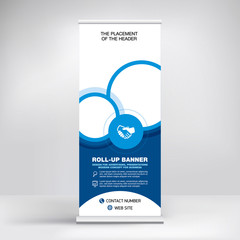 Wall Mural - roll-up banner design, background for placing advertising information. template for exhibitions, pre