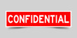 © bankrx - Square red color sticker with word confidential on gray background