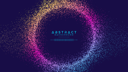 Wall Mural - dynamic abstract liquid flow particles background. abstract particles circle background. eps10 vecto