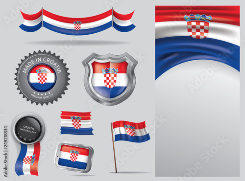 Made In Croatia Seal Croatian Flag And Color Vector Art