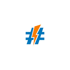 Poster - flash thunderbolt creative logo template vector illustration