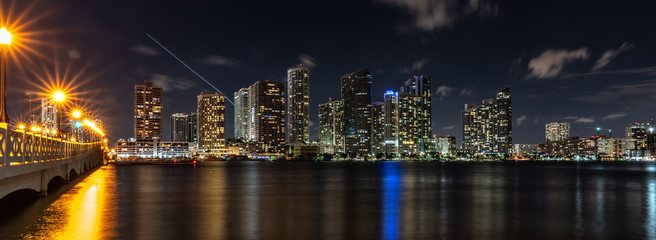 Downtown Miami Night Cityscape