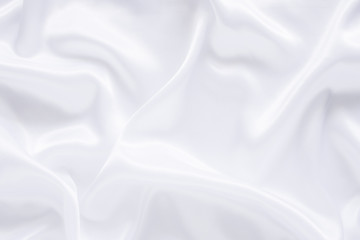 Wall Mural - White cloth background abstract with soft waves.
