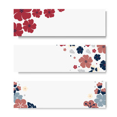 Wall Mural - colorful flower card template set