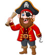 Cartoon Pirate captain holding a treasure map