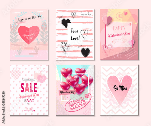Valentines Day Womens Mothers Day Set Of Sale Banner Flyer