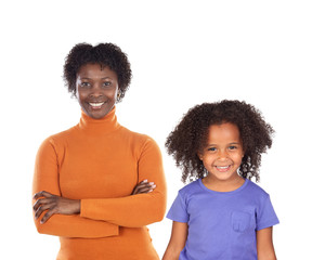 Sticker - Mother and daughter looking at camera with a beautiful smile