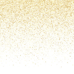 Wall Mural - gold sparkles glitter dust metallic confetti on white vector background.