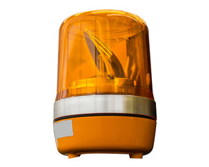 Emergency warning light, attached to a forklift truck isolated on white background with Clipping Path.