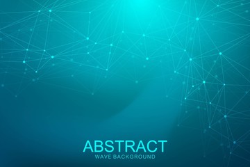 Fototapete - Networking connection concept abstract technology. Global network connections with points and lines. Big data visualization. Futuristic infographic. Vector illustration