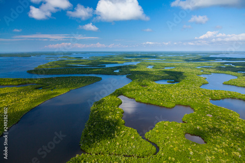 Obraz na płótnie Widok z lotu ptaka, Everglades Natuional Park, Floryda, USA, AMERYKA