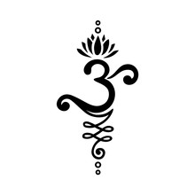 Unalome Om Lotus Flower Symbol