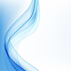 Smooth wavy blue lines in the form of abstract waves