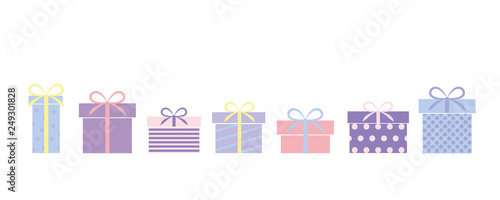 Fotomural set of bright colorful gifts present for birthday and christmas vector illustrat