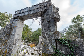 Antalya - Turkey. December 21, 2017. Termessos Ancient City wintertime in Antalya, Turkey.Termessos one of Turkey’s major attractions, 30km northwest of Antalya .