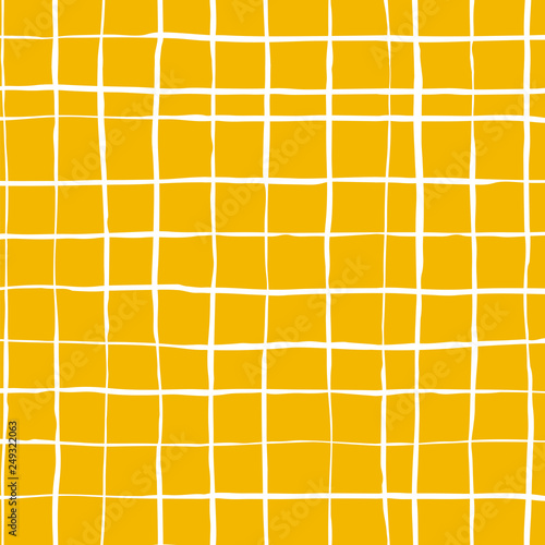 Materiał do szycia Seamless lined pattern. Vector hand drawn ink lines. Checkered pattern