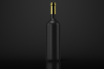 black wine bottle mockup