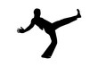 © charnsitr - Silhouette a man with Capoeira Chapa or Push Kick