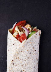 Wall Mural - tortilla with chicken and vegetables