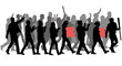 © turkishblue - group of people protesting, silhouette vector