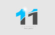 © dragomirescu - number 11 in grey blue color for logo icon design