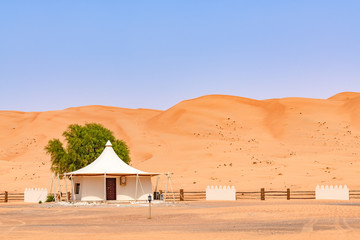 Sticker - Wahiba Sands in Oman. It is known as Sharqiya Sands or Ramlat al-Wahiba.