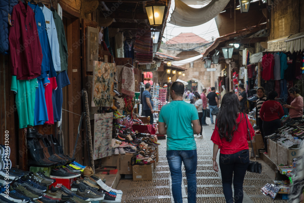 Souk in Byblos, Lebanon - obrazy, fototapety, plakaty 