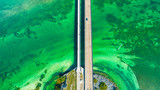 Aerial view of Seven Mile Bridge. Florida Keys, Marathon, USA. 